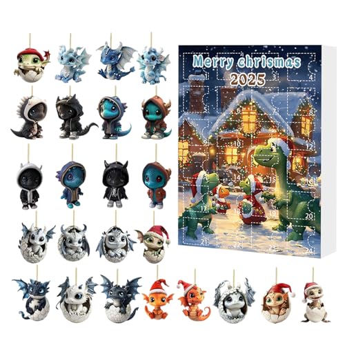 Weihnachts -Countdown -Kalender - 24 Anhängerdrache, Feste Urlaubsdekoration, Saisonale Szenenverzierung, Adventsgeschenke Idee | Weihnachts -Countdown -Kalender -Flachdesign Für Freunde Teenager Erwa von LearnLyrics