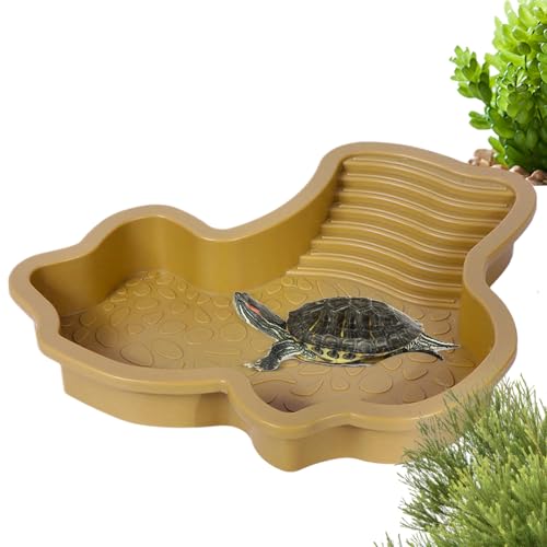 er Schildkröte – Wasserbecken für Reptilien im Freien, flaches Kunststoffbecken | Lebensraum-Anreicherung, Thema für Haustiere auf dem Hinterhof, UV-beständige Schale, fein von LearnLyrics
