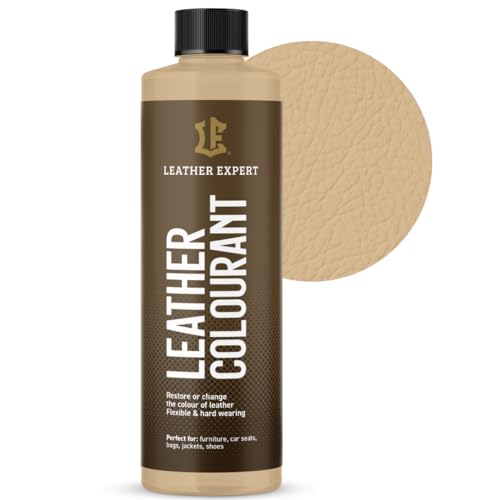 Sehr Deckend Wasser Lederfarbe Beige - 250 ml Leather Paint für Natur und ÖkoLeder - Leather Dye Ohne Alkohol für alle Lederaccessoires - Reißt oder Blättert Nicht ab von Leather Expert