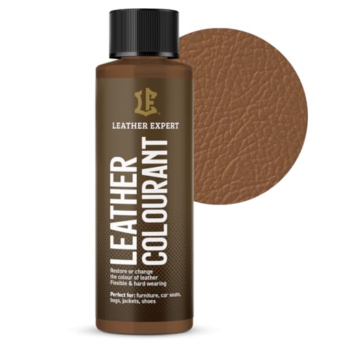 Sehr Deckend Wasser Lederfarbe Braun - 50 ml Leather Paint für Natur und ÖkoLeder - Leather Dye Ohne Alkohol für alle Lederaccessoires - Reißt oder Blättert Nicht ab von Leather Expert