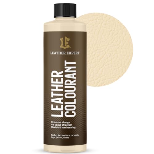 Sehr Deckend Wasser Lederfarbe Cottage Creme - 250 ml Leather Paint für Natur und ÖkoLeder - Leather Dye Ohne Alkohol für alle Lederaccessoires - Reißt oder Blättert Nicht ab von Leather Expert