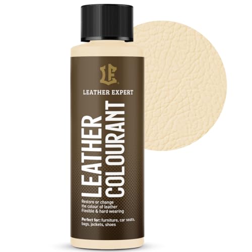 Sehr Deckend Wasser Lederfarbe Cottage Creme - 50 ml Leather Paint für Natur und ÖkoLeder - Leather Dye Ohne Alkohol für alle Lederaccessoires - Reißt oder Blättert Nicht ab von Leather Expert