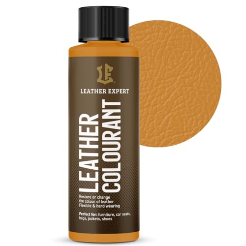 Sehr Deckend Wasser Lederfarbe Curry - 50 ml Leather Paint für Natur und ÖkoLeder - Leather Dye Ohne Alkohol für alle Lederaccessoires - Reißt oder Blättert Nicht ab von Leather Expert