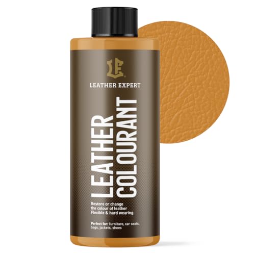 Sehr Deckend Wasser Lederfarbe Curry - 500 ml Leather Paint für Natur und ÖkoLeder - Leather Dye Ohne Alkohol für alle Lederaccessoires - Reißt oder Blättert Nicht ab von Leather Expert