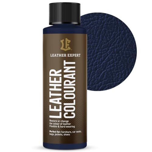 Sehr Deckend Wasser Lederfarbe Dunkelblau - 50 ml Leather Paint für Natur und ÖkoLeder - Leather Dye Ohne Alkohol für alle Lederaccessoires - Reißt oder Blättert Nicht ab von Leather Expert