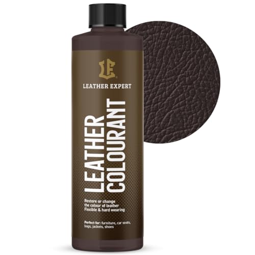 Sehr Deckend Wasser Lederfarbe Dunkelbraun - 250 ml Leather Paint für Natur und ÖkoLeder - Leather Dye Ohne Alkohol für alle Lederaccessoires - Reißt oder Blättert Nicht ab von Leather Expert