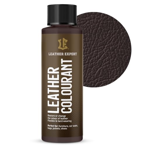 Sehr Deckend Wasser Lederfarbe Dunkelbraun - 50 ml Leather Paint für Natur und ÖkoLeder - Leather Dye Ohne Alkohol für alle Lederaccessoires - Reißt oder Blättert Nicht ab von Leather Expert