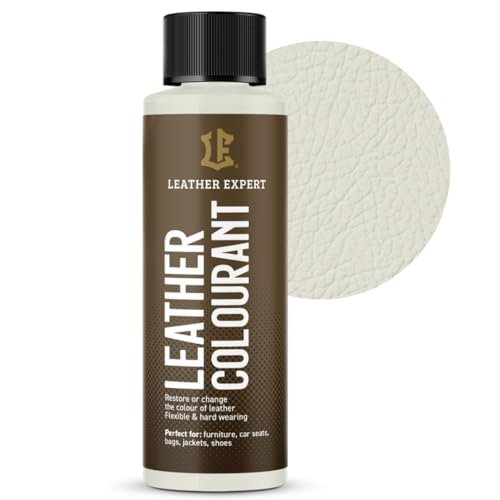 Sehr Deckend Wasser Lederfarbe Elfenbein - 50 ml Leather Paint für Natur und ÖkoLeder - Leather Dye Ohne Alkohol für alle Lederaccessoires - Reißt oder Blättert Nicht ab von Leather Expert