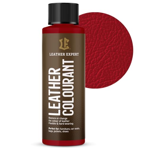 Sehr Deckend Wasser Lederfarbe Flammeco Rot - 50 ml Leather Paint für Natur und ÖkoLeder - Leather Dye Ohne Alkohol für alle Lederaccessoires - Reißt oder Blättert Nicht ab von Leather Expert