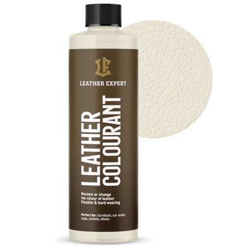 Sehr Deckend Wasser Lederfarbe Helle Sahne - 250 ml Leather Paint für Natur und ÖkoLeder - Leather Dye Ohne Alkohol für alle Lederaccessoires - Reißt oder Blättert Nicht ab von Leather Expert