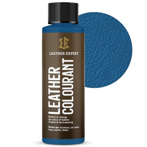 Sehr Deckend Wasser Lederfarbe Himmelblau - 50 ml Leather Paint für Natur und ÖkoLeder - Leather Dye Ohne Alkohol für alle Lederaccessoires - Reißt oder Blättert Nicht ab von Leather Expert