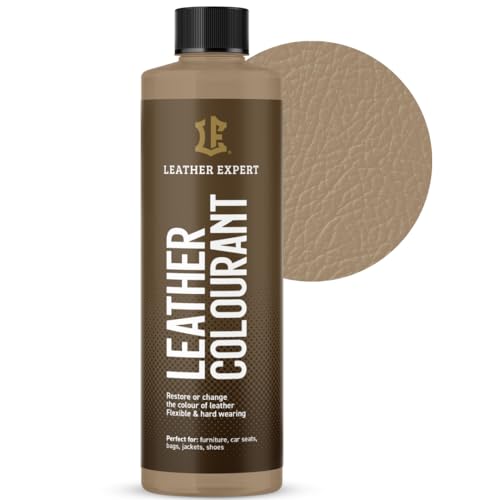 Sehr Deckend Wasser Lederfarbe Kaschmir Beige - 250 ml Leather Paint für Natur und ÖkoLeder - Leather Dye Ohne Alkohol für alle Lederaccessoires - Reißt oder Blättert Nicht ab von Leather Expert