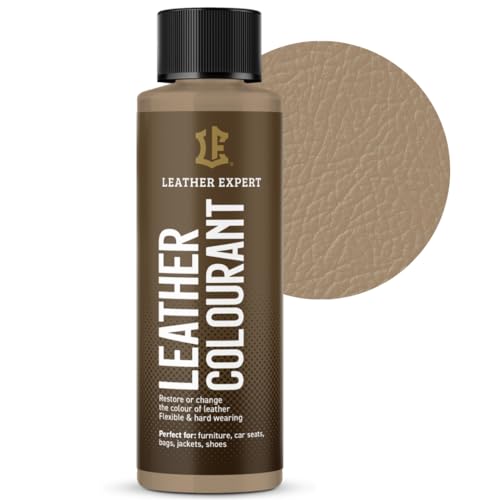 Sehr Deckend Wasser Lederfarbe Kaschmir Beige - 50 ml Leather Paint für Natur und ÖkoLeder - Leather Dye Ohne Alkohol für alle Lederaccessoires - Reißt oder Blättert Nicht ab von Leather Expert