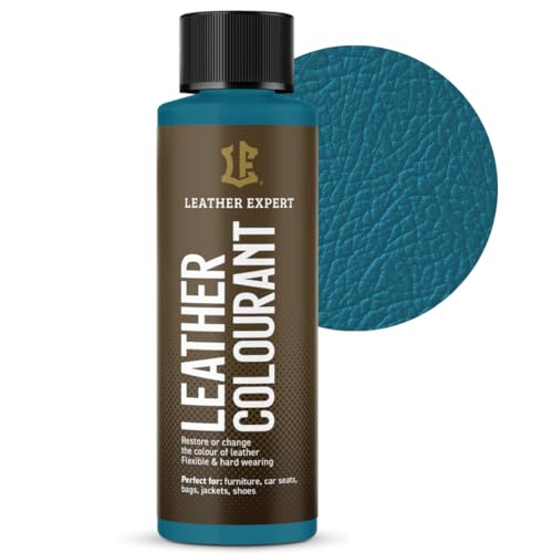 Sehr Deckend Wasser Lederfarbe Lagunenblau - 50 ml Leather Paint für Natur und ÖkoLeder - Leather Dye Ohne Alkohol für alle Lederaccessoires - Reißt oder Blättert Nicht ab von Leather Expert