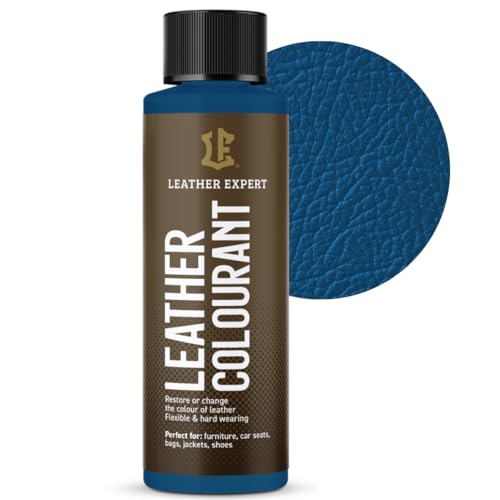 Sehr Deckend Wasser Lederfarbe Marineblau - 50 ml Leather Paint für Natur und ÖkoLeder - Leather Dye Ohne Alkohol für alle Lederaccessoires - Reißt oder Blättert Nicht ab von Leather Expert