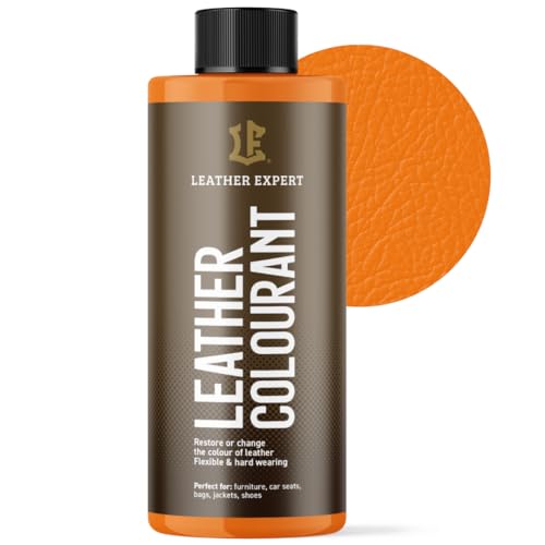 Sehr Deckend Wasser Lederfarbe Orange - 500 ml Leather Paint für Natur und ÖkoLeder - Leather Dye Ohne Alkohol für alle Lederaccessoires - Reißt oder Blättert Nicht ab von Leather Expert