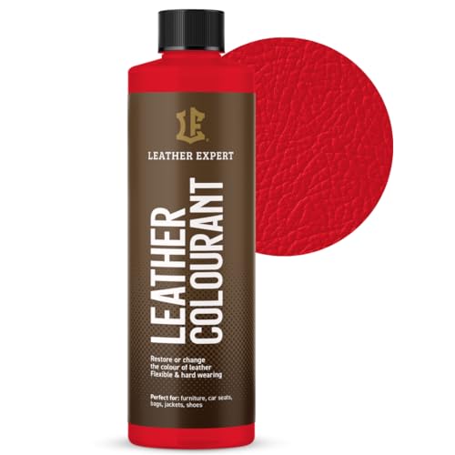 Sehr Deckend Wasser Lederfarbe Rot - 250 ml Leather Paint für Natur und ÖkoLeder - Leather Dye Ohne Alkohol für alle Lederaccessoires - Reißt oder Blättert Nicht ab von Leather Expert