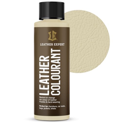 Sehr Deckend Wasser Lederfarbe Sand-Creme - 50 ml Leather Paint für Natur und ÖkoLeder - Leather Dye Ohne Alkohol für alle Lederaccessoires - Reißt oder Blättert Nicht ab von Leather Expert