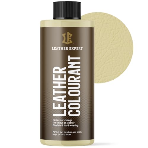 Sehr Deckend Wasser Lederfarbe Sesam-Creme- 500 ml Leather Paint für Natur und ÖkoLeder - Leather Dye Ohne Alkohol für alle Lederaccessoires - Reißt oder Blättert Nicht ab von Leather Expert