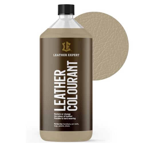 Sehr Deckend Wasser Lederfarbe Wüstenbeige - 1L Leather Paint für Natur und ÖkoLeder - Leather Dye Ohne Alkohol für alle Lederaccessoires - Reißt oder Blättert Nicht ab von Leather Expert