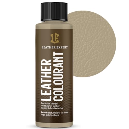 Sehr Deckend Wasser Lederfarbe Wüstenbeige - 50 ml Leather Paint für Natur und ÖkoLeder - Leather Dye Ohne Alkohol für alle Lederaccessoires - Reißt oder Blättert Nicht ab von Leather Expert