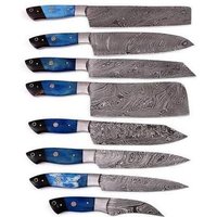 Handgemachte Koch Messer Profi Küche 8"Stück Besteck Kochen Sous Geschenk Für Ihn Handgeschmiedet Damaskus Stahl von LeatherOCityUSA