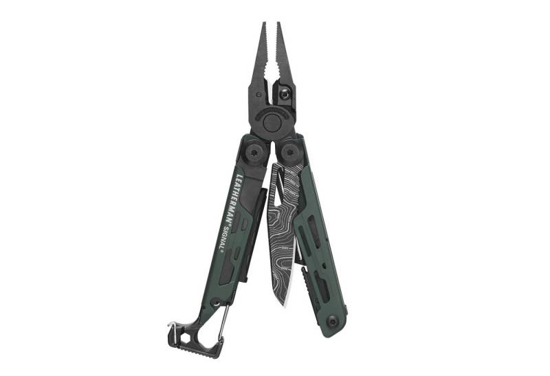 Leatherman Multitool Leatherman Signal Multi-Tool - 19 Tools, Schwarzes Nylonholster, Grün von Leatherman