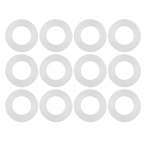 Leatikall 12PCS Silikon Flachwaschmaschine, Flache Dichtung Weiße Silikon O Ringe Versiegelung Waschmaschinen Für Balgschläuche (1/4 17.5-18 cm Kopfumfang) von Leatikall