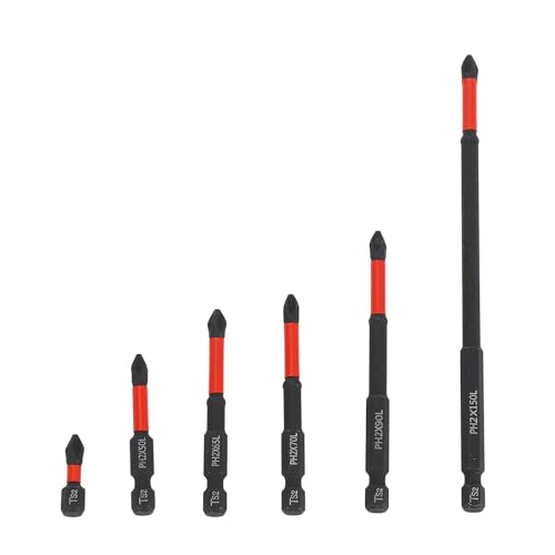 Leatikall 6 Stück PH Schraubendreher Magnetische Anti Rutsch Bit Set, Starke Magnetische Anti Rutsch Impact 1/4 Zoll Hex Shank Bits Leatikall 6 Stück PH Schraubendreher Magnetische Anti Rutsch Bit Set, Starke Magnetische Anti Rutsch Impact 1/4 Zoll Hex Shank Bits von Leatikall