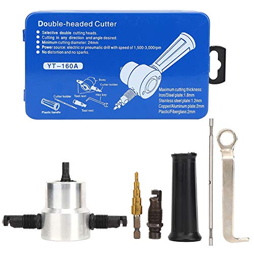 Leatikall 6pcs Doppelkopf Metallblech Nibbler Cutter Kit Loch Säge Bohranhang Accessoire Kit zum Geraden und Kurvenschneiden Leatikall 6pcs Doppelkopf Metallblech Nibbler Cutter Kit Loch Säge Bohranhang Accessoire Kit zum Geraden und Kurvenschneiden von Leatikall