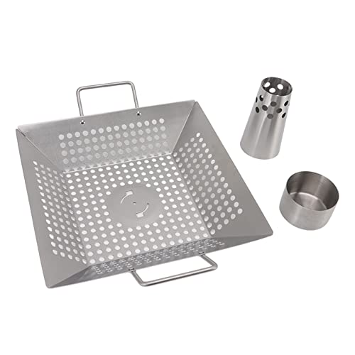 Leatikall Bierdosen Hähnchenhalter, Edelstahl Grillzubehör Grillkorb für Gemüse Geeignet für den Innen und Außenbereich Grillrost Gemüse Kabob Korb von Leatikall