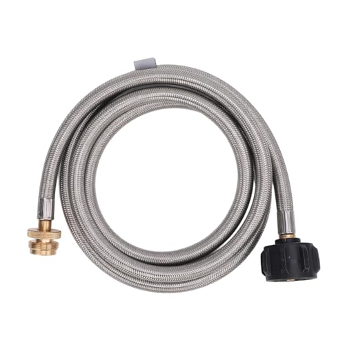 Leatikall Propan Schlauch, 5 Fuß Edelstahl Gasschlauch Adapter 1lb bis 20lb Konverter Braideds Schlauch für Buddy Heizungen von Leatikall