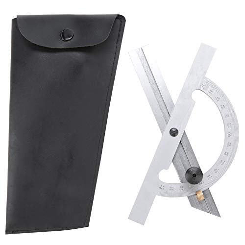 Leatikall Protraktor Winkel Lineal, 100x150 mm Rundkopfwinkel Finder Holzbearbeitung Lineal für Tischlerkonstruktionsmessung von Leatikall