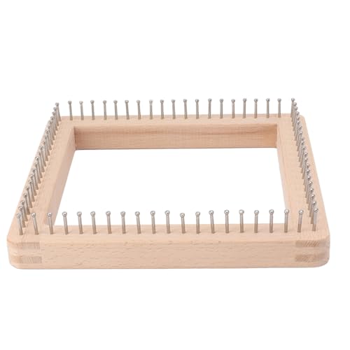 Leatikall Strick Webstuhl, Mini Quadrat Strick Webstuhl mit Haken hölzerne Häkelbrett zum Herstellen von Schalsschälern (L 360 ml 10,5x8,5 cm / 4.1x3.3in) von Leatikall