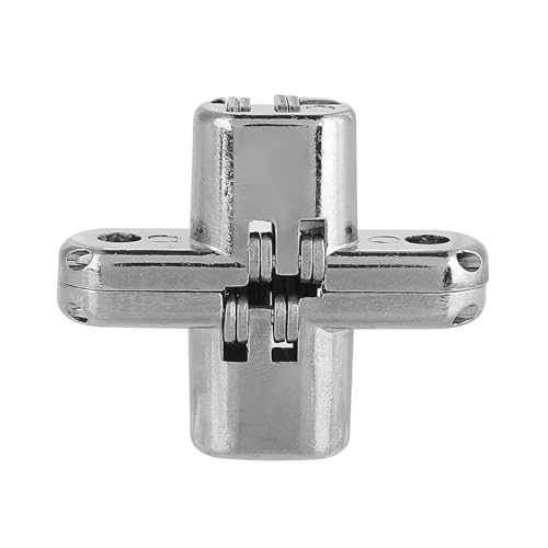 Leatikall Verstecktes Scharnier, Versteckte Kreuzscharniere Zinklegierung Versteckte Scharniere Cross Türscharnier für Holzkasten Haustürschrank (Small 60-80mm / 2.4-3.1in) von Leatikall