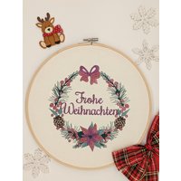 stickrahmen Weihnachten Türkranz Wanddekoration/ Personalisiert, Wanddeko Bestickt Mit Namen, Willkommensgeschenk stickrahmen Weihnachten Türkranz Wanddekoration/ Personalisiert, Wanddeko Bestickt Mit Namen, Willkommensgeschenk von LeatisBaby