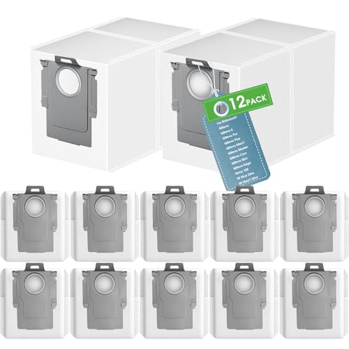 12 Stück Staubbeutel für Roborock S8 MaxV Ultra/Q Revo/Qrevo Pro/Qrevo S/Qrevo Curve/Qrevo Master/Saros 10R/Qrevo Plus/Qrevo MaxV/Qrevo Slim/S8 Max Ultra Zubehör Saugroboter,2.7 L Staubsaugerbeutel von Leavans
