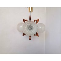 Vintage Deckenlampe/3-Flammiger Kronleuchter Hängelampe/ Pendelleuchte/ 70Er Jugoslawien von LeavesInTreasures