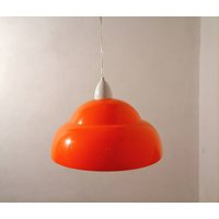 Vintage Deckenleuchte/Kunststoff Pendelleuchte Orange Hängeleuchte Kunststoffleuchte Retro Mid Century 80Er Jahre von LeavesInTreasures