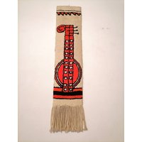 Vintage Kelim/ Retro Wandbehang/ Wanddeko/ Tapisery/ Bunter Kelim/Jugoslawien/ Banjo Wandbehang/80Er von LeavesInTreasures