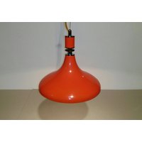 Vintage Trompete Deckenleuchte/Space Age Pendelleuchte Orange von LeavesInTreasures