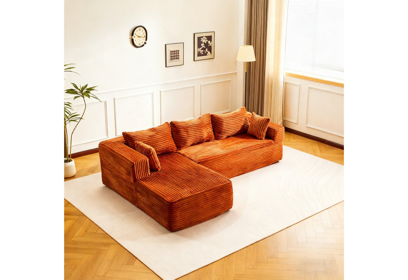 Leawin Ecksofa Cord Schlafsofa mit Chaiselongue, modernes L-Form Sofa klein, 3-Sitzer Ecksofa, bequem & platzsparend, ideal für Wohnzimmer Leawin Ecksofa Cord Schlafsofa mit Chaiselongue, modernes L-Form Sofa klein, 3-Sitzer Ecksofa, bequem & platzsparend, ideal für Wohnzimmer von Leawin