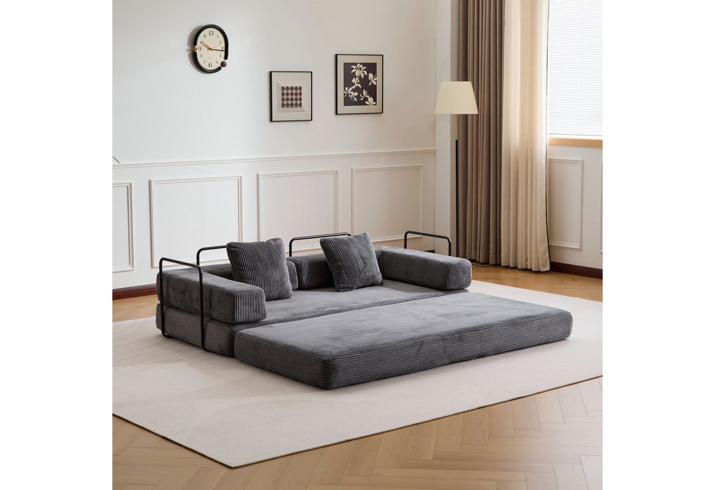 Leawin Sofa Faltbares Cord Schlafsofa, 4-in-1 Bodensofa für kleine Räume, Multifunktionales Sofa mit Schlaffunktion Leawin Sofa Faltbares Cord Schlafsofa, 4-in-1 Bodensofa für kleine Räume, Multifunktionales Sofa mit Schlaffunktion von Leawin