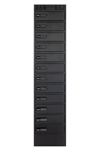 Leba NoteLocker 12, Elektronisches Codelock (Schuko-Stecker), W126552834 (Codelock (Schuko-Stecker) NoteLocker 12-KL1000 (Schuko-Stecker), tragbarer Geräte-Managementschrank, schwarz,) von Leba