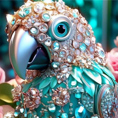 5D Diamond Painting Set Grüner Edelstein Papagei DIY volle Runde Bohrer Diamant Kunstmalerei für Erwachsene Anfänger mit Zubehör für Home Wall Decor 30x30cm 5D Diamond Painting Set Grüner Edelstein Papagei DIY volle Runde Bohrer Diamant Kunstmalerei für Erwachsene Anfänger mit Zubehör für Home Wall Decor 30x30cm von Lebartm