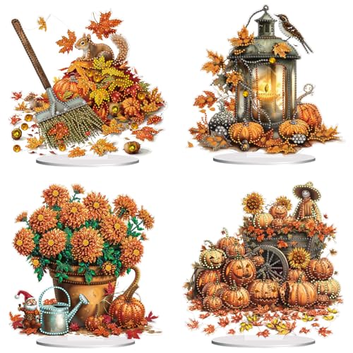 Lebartm 4Stück DIY Diamant Herbst Desktop Ornament Speziell geformter Kristall Diamant Kunst Malerei Tischdekoration Doppelseitiges Muster Einseitiger Diamant Heimdekoration Lebartm 4Stück DIY Diamant Herbst Desktop Ornament Speziell geformter Kristall Diamant Kunst Malerei Tischdekoration Doppelseitiges Muster Einseitiger Diamant Heimdekoration von Lebartm