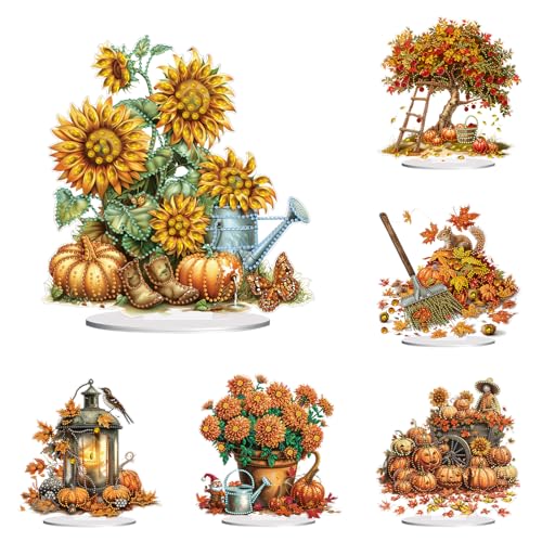 Lebartm 6Stück DIY Diamant Herbst Desktop Ornament Speziell geformter Kristall Diamant Kunst Malerei Tischdekoration Doppelseitiges Muster Einseitiger Diamant Heimdekoration Lebartm 6Stück DIY Diamant Herbst Desktop Ornament Speziell geformter Kristall Diamant Kunst Malerei Tischdekoration Doppelseitiges Muster Einseitiger Diamant Heimdekoration von Lebartm
