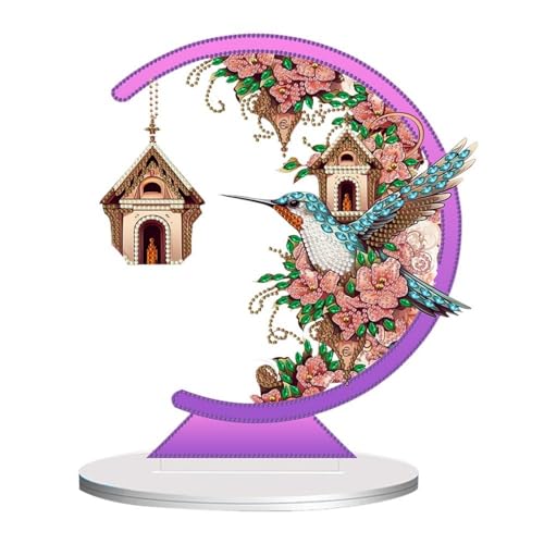 Lebartm DIY Diamant Desktop Ornament Speziell geformter Kristall Diamant Malerei Tischdekoration Einseitiger Diamant Valentinstag Heimdekoration-06 von Lebartm
