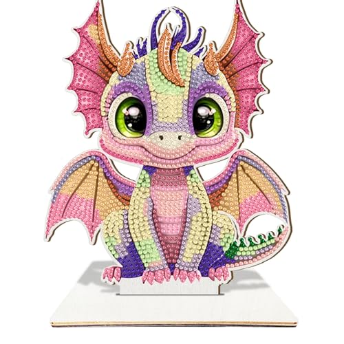 Lebartm DIY Diamant Desktop Ornament Speziell geformter Kristall Drache Diamant Kunstmalerei Tischdekoration Einseitiger Diamant Heimdekoration von Lebartm
