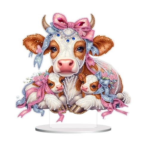 Lebartm DIY Diamant-Desktop-Ornament speziell geformter Kristall Diamant-Kunstmalerei Tischornamente doppelseitiges Muster einseitige Diamant-Heimdekoration-Schwein04 von Lebartm